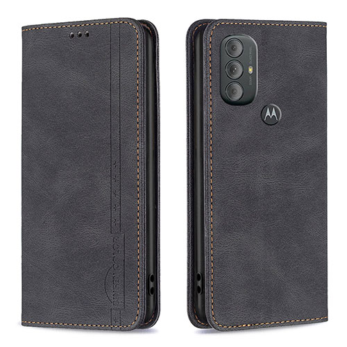 Leather Case Stands Flip Cover Holder B01F for Motorola Moto G Play Gen 2 Black