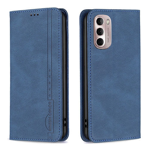 Leather Case Stands Flip Cover Holder B01F for Motorola Moto G Stylus (2022) 4G Blue