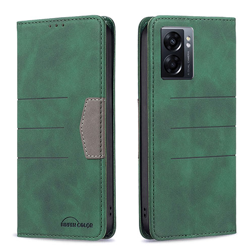 Leather Case Stands Flip Cover Holder B01F for Realme V23i 5G Green