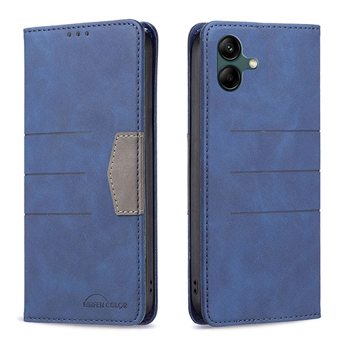 Leather Case Stands Flip Cover Holder B01F for Samsung Galaxy A04E Blue