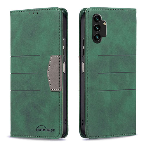 Leather Case Stands Flip Cover Holder B01F for Samsung Galaxy A13 4G Green