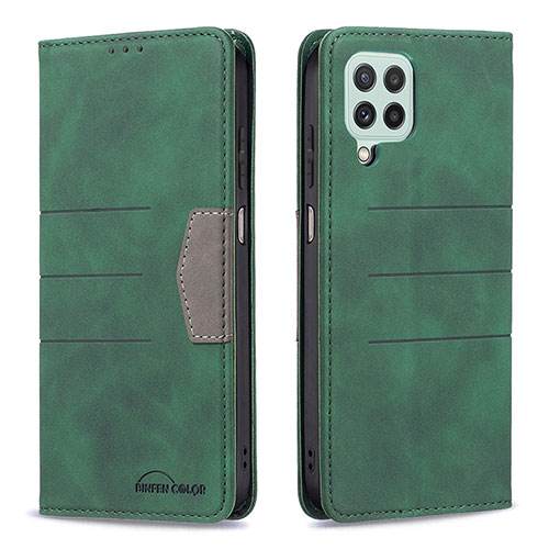 Leather Case Stands Flip Cover Holder B01F for Samsung Galaxy A22 4G Green