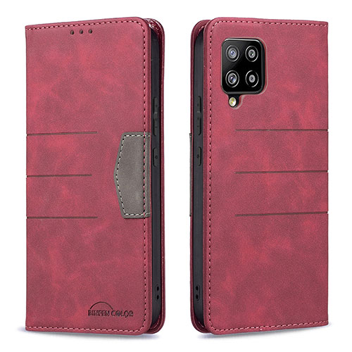 Leather Case Stands Flip Cover Holder B01F for Samsung Galaxy A42 5G Red