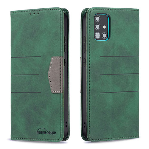 Leather Case Stands Flip Cover Holder B01F for Samsung Galaxy A51 5G Green