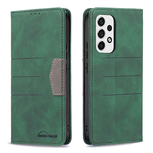 Leather Case Stands Flip Cover Holder B01F for Samsung Galaxy A53 5G Green