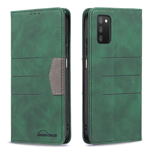 Leather Case Stands Flip Cover Holder B01F for Samsung Galaxy F02S SM-E025F Green