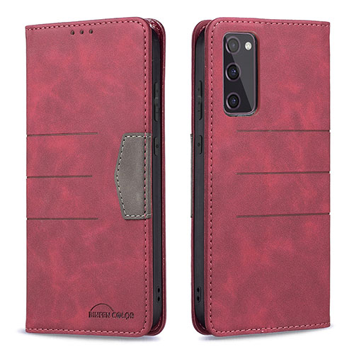 Leather Case Stands Flip Cover Holder B01F for Samsung Galaxy S20 FE 4G Red