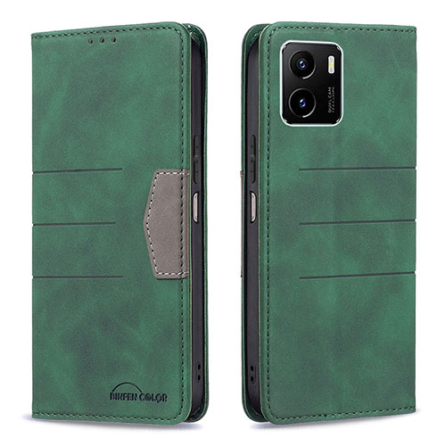 Leather Case Stands Flip Cover Holder B01F for Vivo Y01A Green