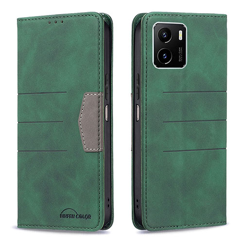 Leather Case Stands Flip Cover Holder B01F for Vivo Y32t Green