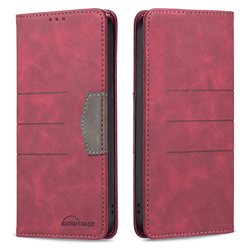 Leather Case Stands Flip Cover Holder B01F for Xiaomi Mi 11i 5G Red