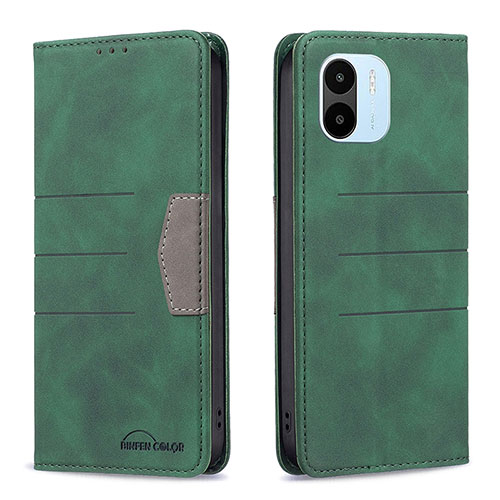 Leather Case Stands Flip Cover Holder B01F for Xiaomi Redmi A1 Green