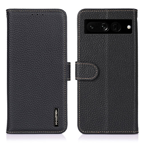 Leather Case Stands Flip Cover Holder B01H for Google Pixel 7 Pro 5G Black