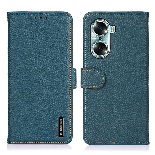 Leather Case Stands Flip Cover Holder B01H for Huawei Honor 60 Pro 5G Green