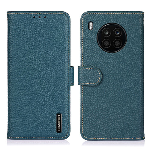 Leather Case Stands Flip Cover Holder B01H for Huawei Nova 8i Green