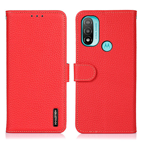 Leather Case Stands Flip Cover Holder B01H for Motorola Moto E20 Red