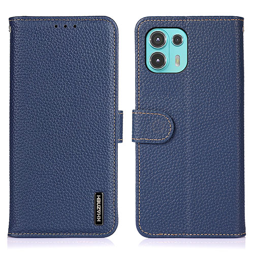 Leather Case Stands Flip Cover Holder B01H for Motorola Moto Edge 20 Lite 5G Blue