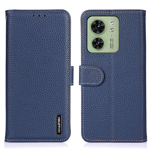 Leather Case Stands Flip Cover Holder B01H for Motorola Moto Edge 40 5G Blue