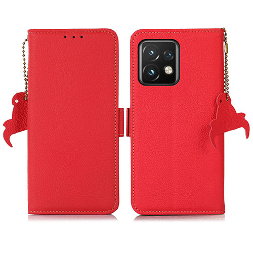 Leather Case Stands Flip Cover Holder B01H for Motorola Moto Edge Plus (2023) 5G Red