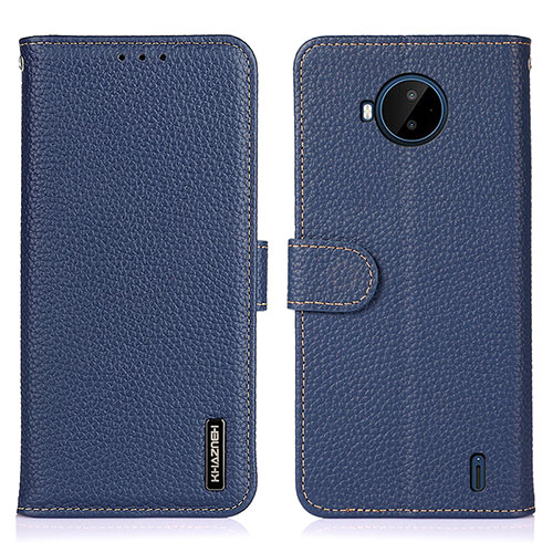 Leather Case Stands Flip Cover Holder B01H for Nokia C20 Plus Blue