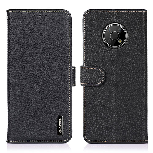 Leather Case Stands Flip Cover Holder B01H for Nokia G300 5G Black