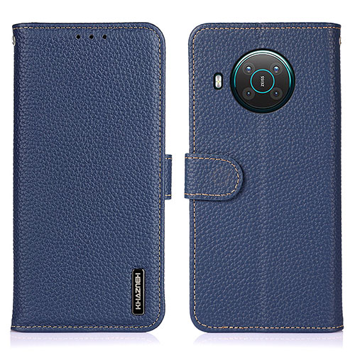 Leather Case Stands Flip Cover Holder B01H for Nokia X10 Blue