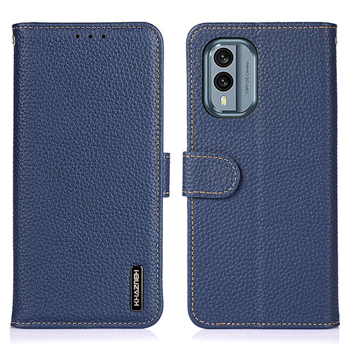 Leather Case Stands Flip Cover Holder B01H for Nokia X30 5G Blue