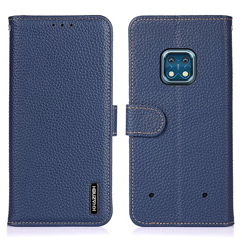 Leather Case Stands Flip Cover Holder B01H for Nokia XR20 Blue