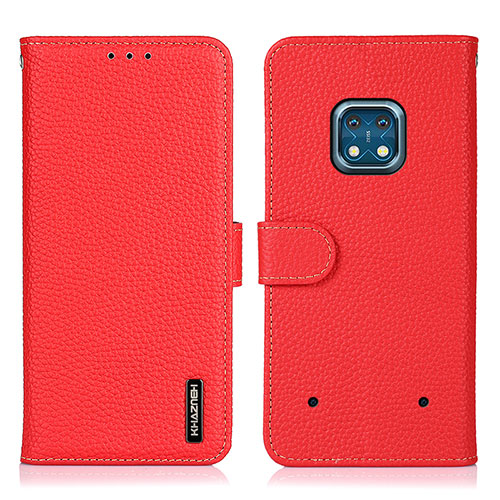 Leather Case Stands Flip Cover Holder B01H for Nokia XR20 Red