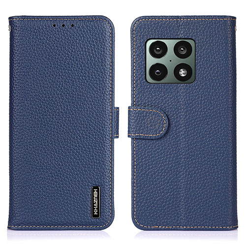 Leather Case Stands Flip Cover Holder B01H for OnePlus 10 Pro 5G Blue