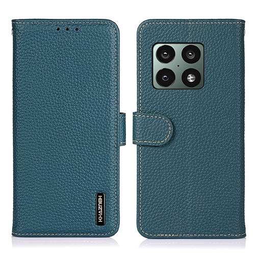 Leather Case Stands Flip Cover Holder B01H for OnePlus 10 Pro 5G Green