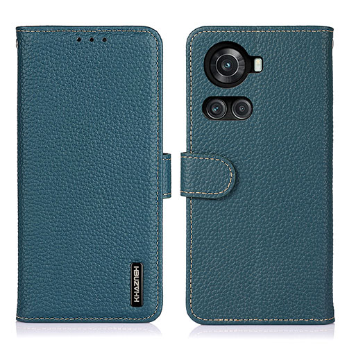 Leather Case Stands Flip Cover Holder B01H for OnePlus 10R 5G Green