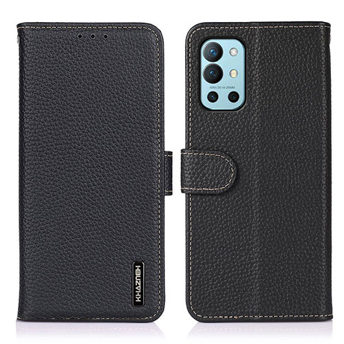 Leather Case Stands Flip Cover Holder B01H for OnePlus 9R 5G Black