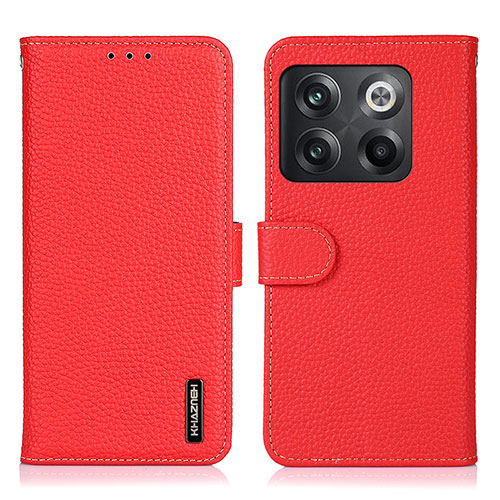 Leather Case Stands Flip Cover Holder B01H for OnePlus Ace Pro 5G Red