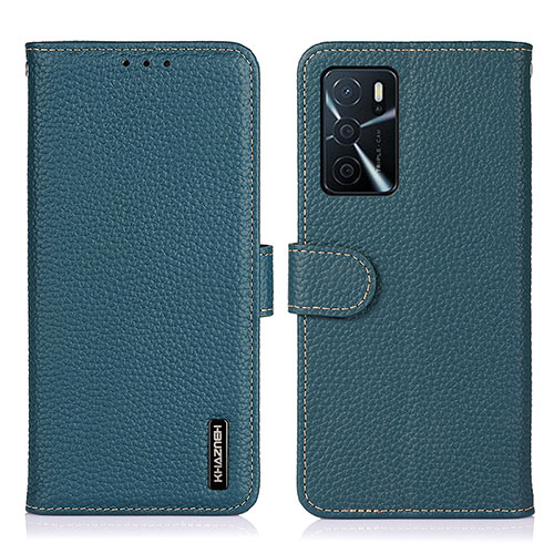 Leather Case Stands Flip Cover Holder B01H for Oppo A16s Green