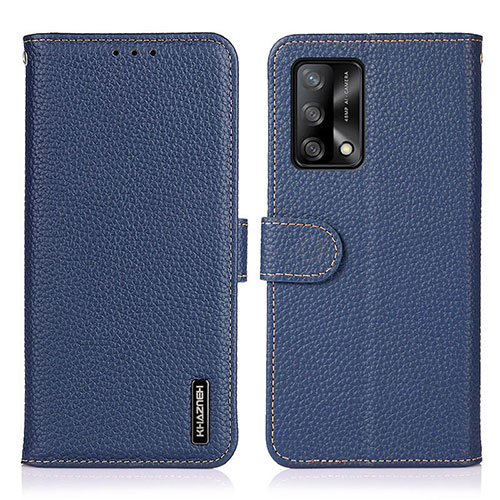 Leather Case Stands Flip Cover Holder B01H for Oppo A95 4G Blue