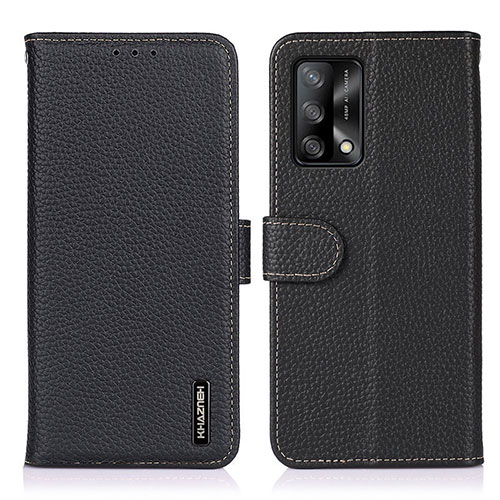 Leather Case Stands Flip Cover Holder B01H for Oppo F19s Black