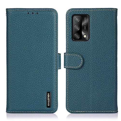 Leather Case Stands Flip Cover Holder B01H for Oppo F19s Green