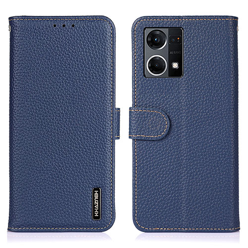 Leather Case Stands Flip Cover Holder B01H for Oppo F21s Pro 4G Blue