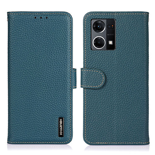 Leather Case Stands Flip Cover Holder B01H for Oppo F21s Pro 4G Green