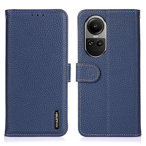 Leather Case Stands Flip Cover Holder B01H for Oppo Reno10 Pro 5G Blue