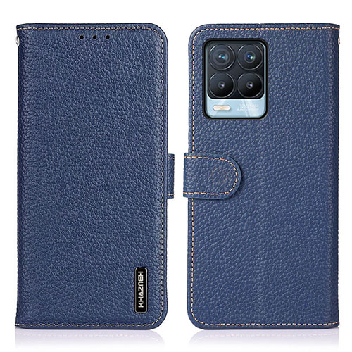 Leather Case Stands Flip Cover Holder B01H for Realme 8 4G Blue