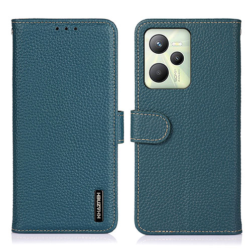 Leather Case Stands Flip Cover Holder B01H for Realme C35 Green