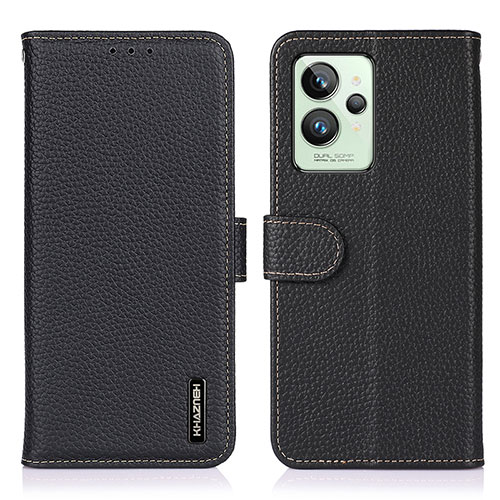 Leather Case Stands Flip Cover Holder B01H for Realme GT2 Pro 5G Black