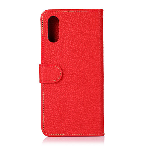 Leather Case Stands Flip Cover Holder B01H for Samsung Galaxy A02 Red