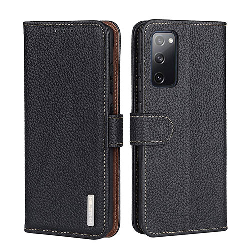 Leather Case Stands Flip Cover Holder B01H for Samsung Galaxy A03s Black