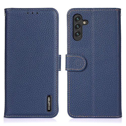 Leather Case Stands Flip Cover Holder B01H for Samsung Galaxy A04s Blue