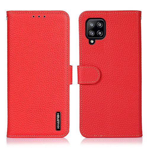 Leather Case Stands Flip Cover Holder B01H for Samsung Galaxy A22 4G Red