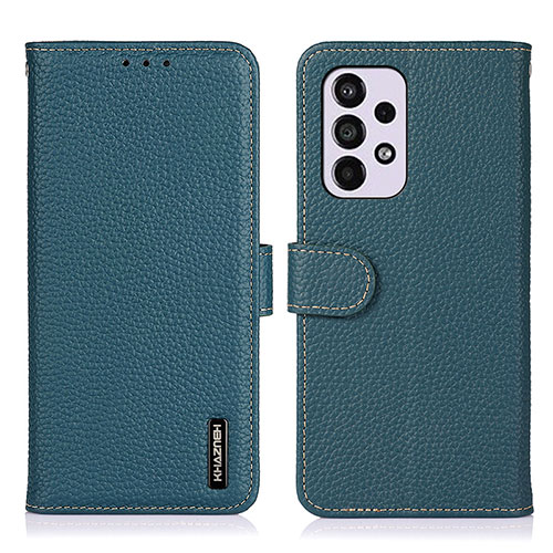 Leather Case Stands Flip Cover Holder B01H for Samsung Galaxy A33 5G Green