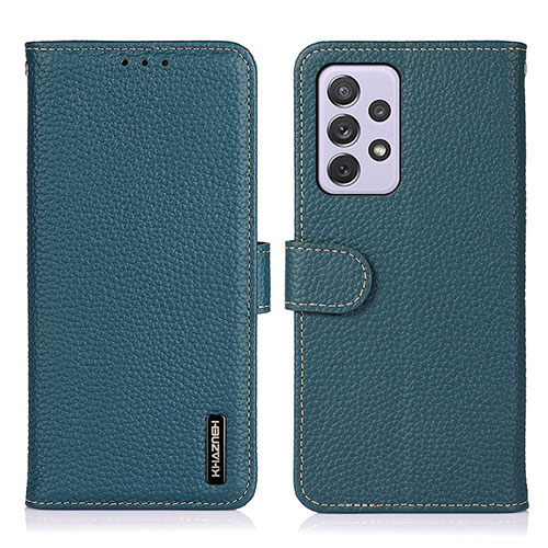 Leather Case Stands Flip Cover Holder B01H for Samsung Galaxy A73 5G Green