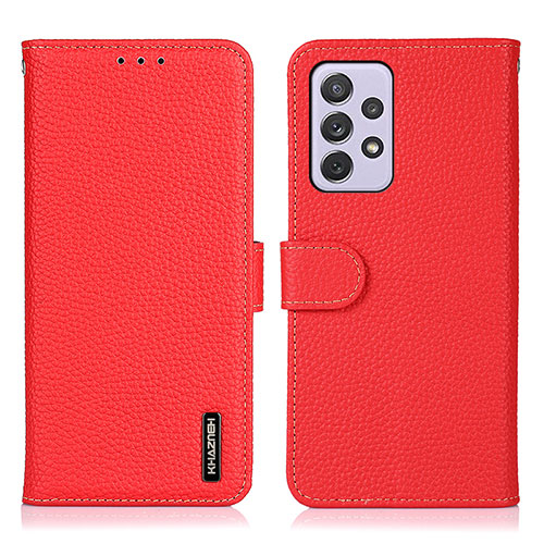 Leather Case Stands Flip Cover Holder B01H for Samsung Galaxy A73 5G Red